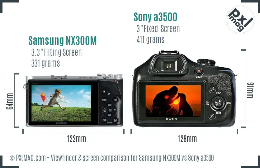 Samsung NX300M vs Sony a3500 Screen and Viewfinder comparison
