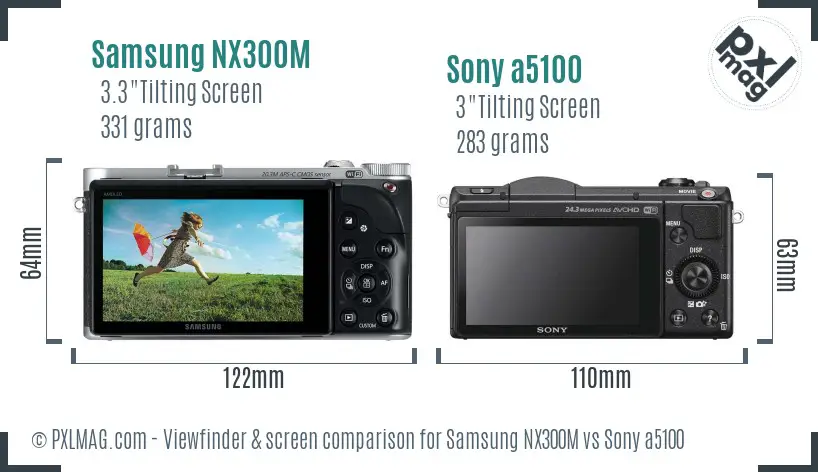 Samsung NX300M vs Sony a5100 Screen and Viewfinder comparison