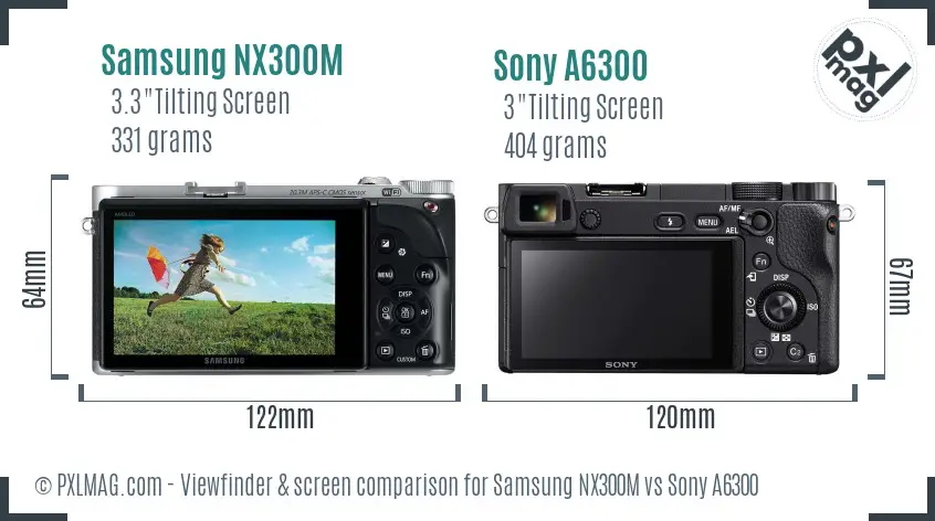 Samsung NX300M vs Sony A6300 Screen and Viewfinder comparison