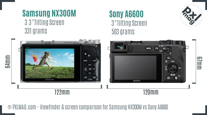 Samsung NX300M vs Sony A6600 Screen and Viewfinder comparison