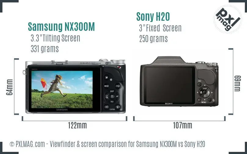 Samsung NX300M vs Sony H20 Screen and Viewfinder comparison Samsung NX300M vs Sony H20 Screen and Viewfinder comparison