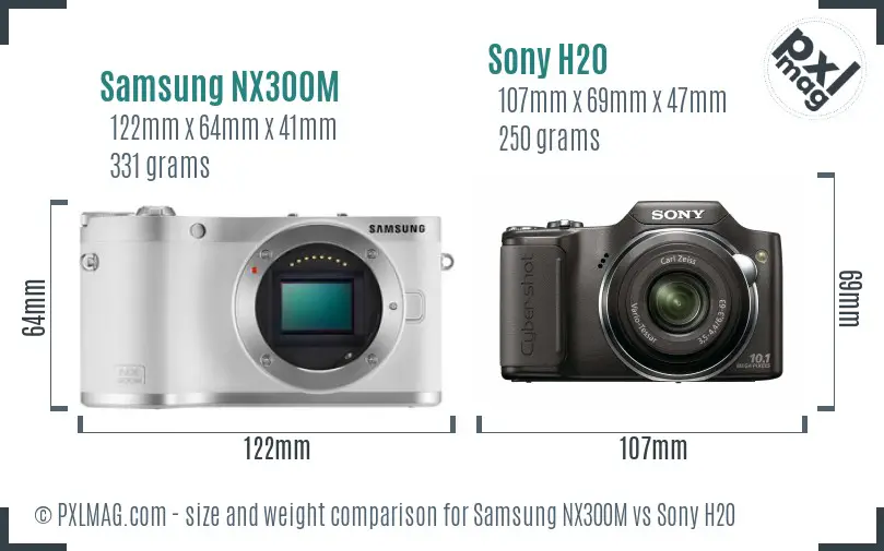 Samsung NX300M vs Sony H20 size comparison Samsung NX300M vs Sony H20 size comparison