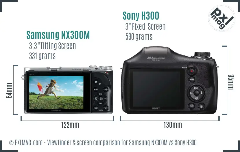 Samsung NX300M vs Sony H300 Screen and Viewfinder comparison