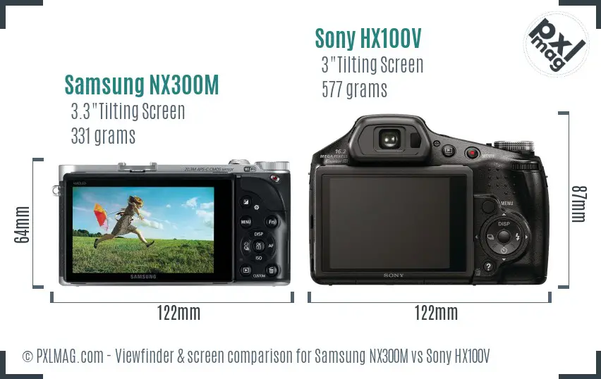 Samsung NX300M vs Sony HX100V Screen and Viewfinder comparison Samsung NX300M vs Sony HX100V Screen and Viewfinder comparison
