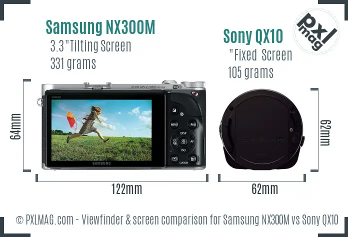 Samsung NX300M vs Sony QX10 Screen and Viewfinder comparison Samsung NX300M vs Sony QX10 Screen and Viewfinder comparison