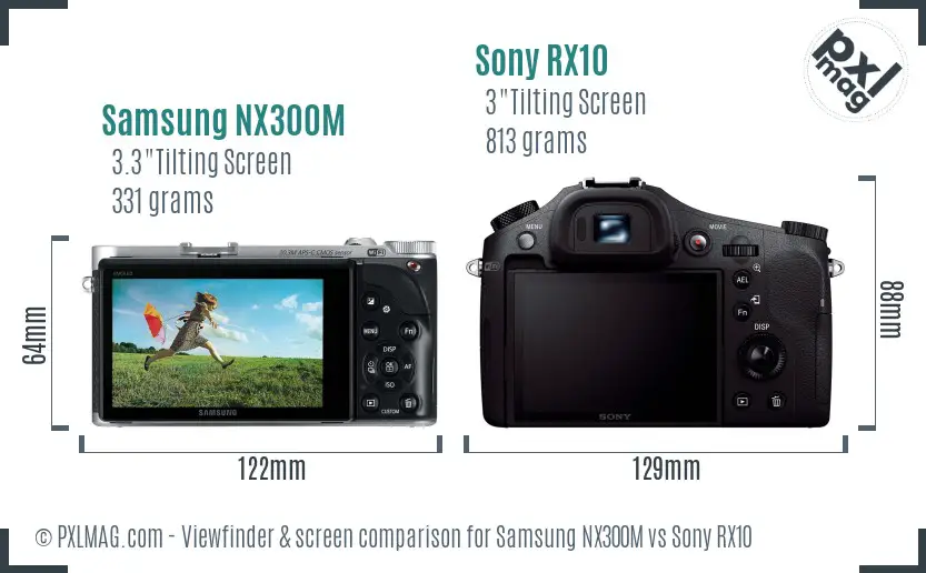 Samsung NX300M vs Sony RX10 Screen and Viewfinder comparison