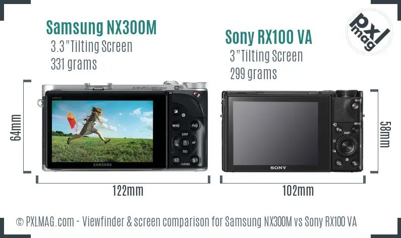 Samsung NX300M vs Sony RX100 VA Screen and Viewfinder comparison