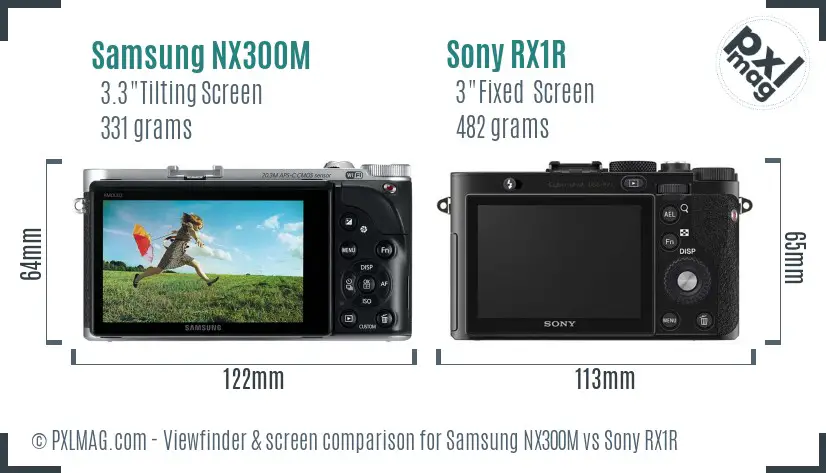 Samsung NX300M vs Sony RX1R Screen and Viewfinder comparison