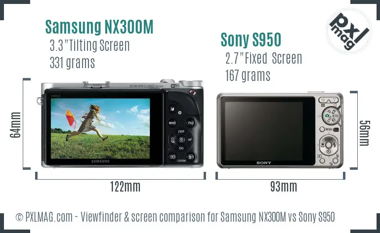 Samsung NX300M vs Sony S950 Screen and Viewfinder comparison
