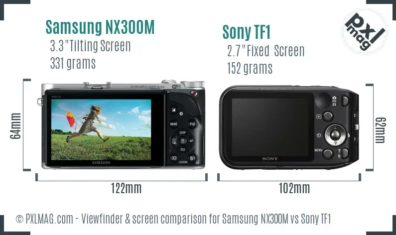 Samsung NX300M vs Sony TF1 Screen and Viewfinder comparison