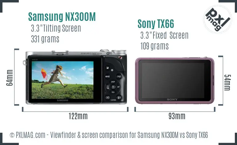 Samsung NX300M vs Sony TX66 Screen and Viewfinder comparison