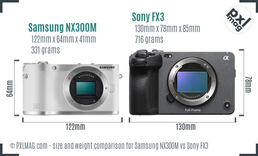 Samsung NX300M vs Sony FX3 size comparison Samsung NX300M vs Sony FX3 size comparison
