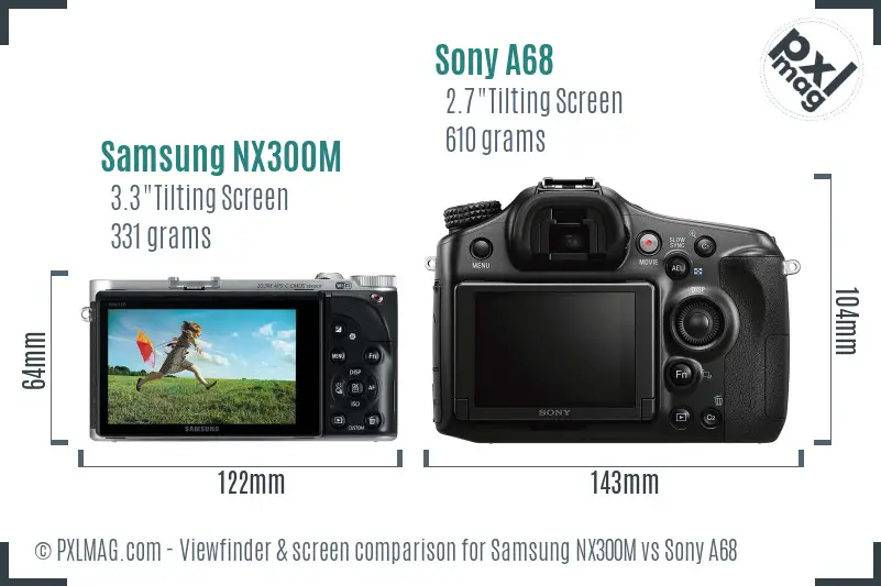 Samsung NX300M vs Sony A68 Screen and Viewfinder comparison