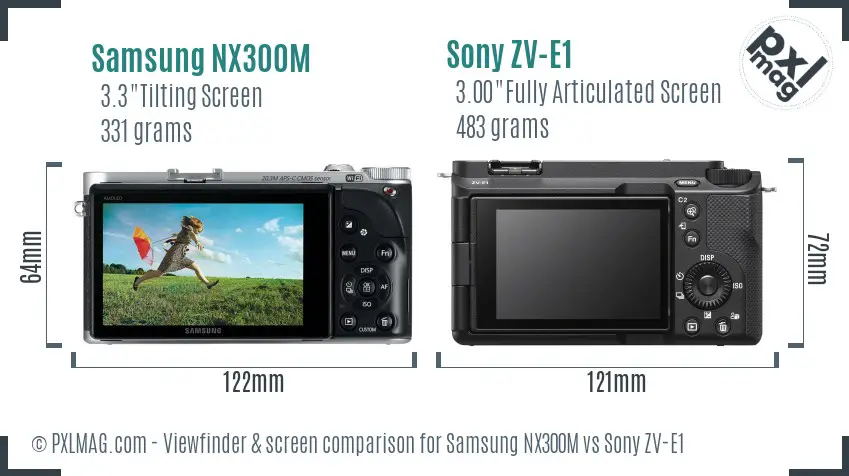 Samsung NX300M vs Sony ZV-E1 Screen and Viewfinder comparison