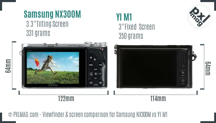 Samsung NX300M vs YI M1 Screen and Viewfinder comparison