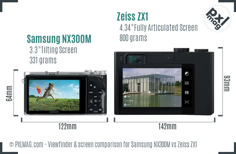 Samsung NX300M vs Zeiss ZX1 Screen and Viewfinder comparison
