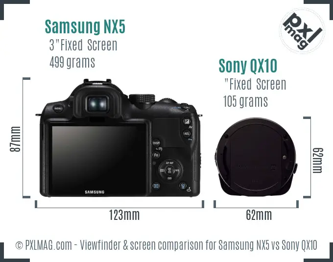 Samsung NX5 vs Sony QX10 Screen and Viewfinder comparison Samsung NX5 vs Sony QX10 Screen and Viewfinder comparison