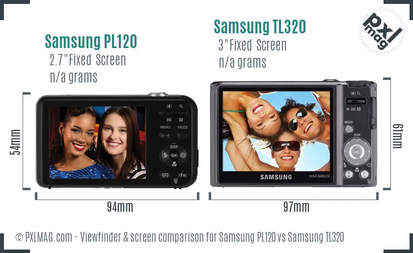 Samsung PL120 vs Samsung TL320 Screen and Viewfinder comparison
