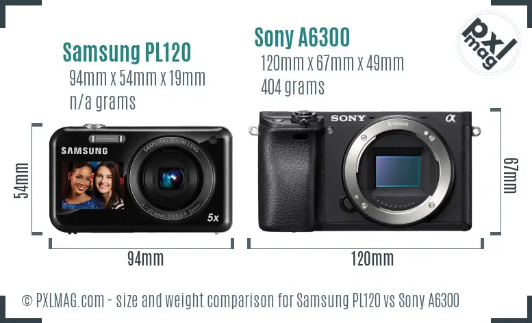 Samsung PL120 vs Sony A6300 size comparison Samsung PL120 vs Sony A6300 size comparison