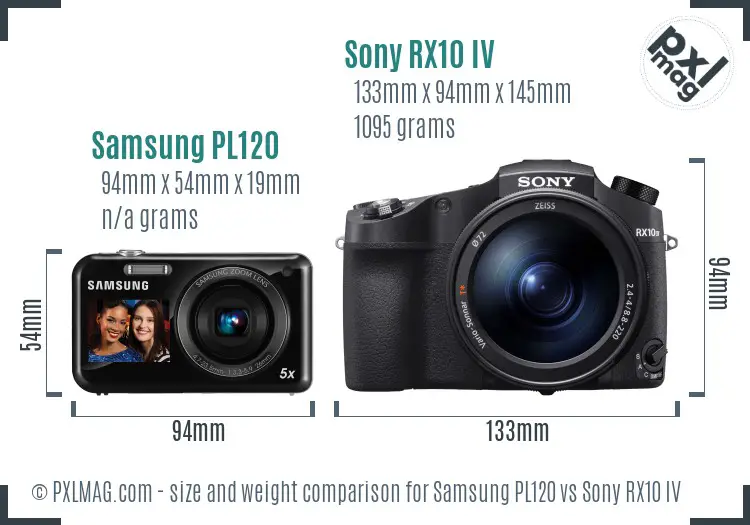 Samsung PL120 vs Sony RX10 IV size comparison Samsung PL120 vs Sony RX10 IV size comparison