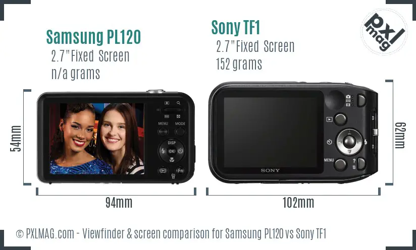 Samsung PL120 vs Sony TF1 Screen and Viewfinder comparison