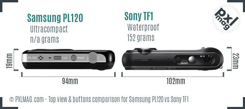 Samsung PL120 vs Sony TF1 top view buttons comparison