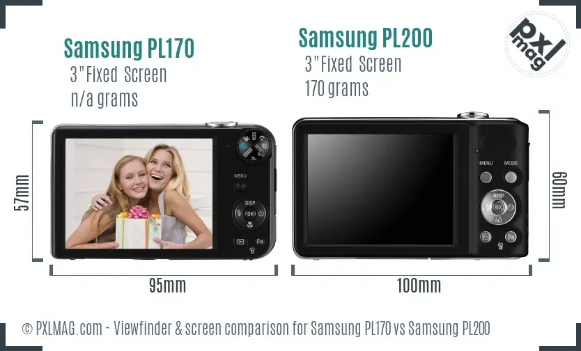 Samsung PL170 vs Samsung PL200 Screen and Viewfinder comparison