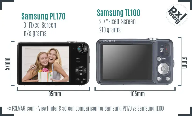 Samsung PL170 vs Samsung TL100 Screen and Viewfinder comparison Samsung PL170 vs Samsung TL100 Screen and Viewfinder comparison