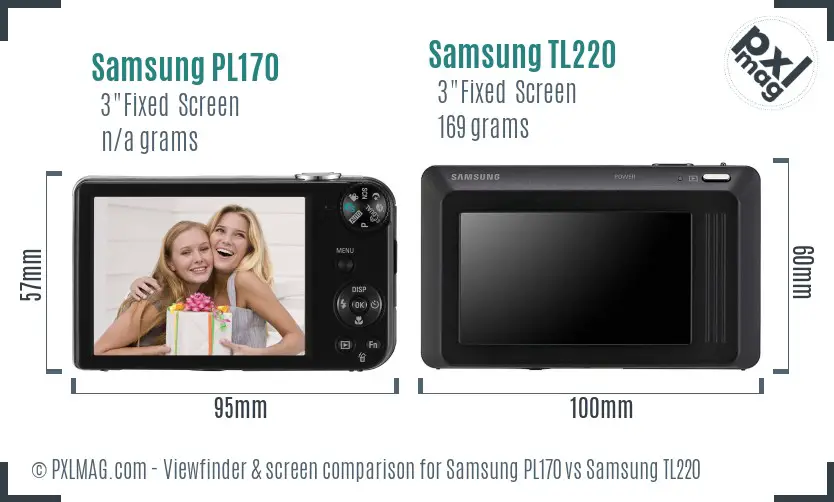 Samsung PL170 vs Samsung TL220 Screen and Viewfinder comparison