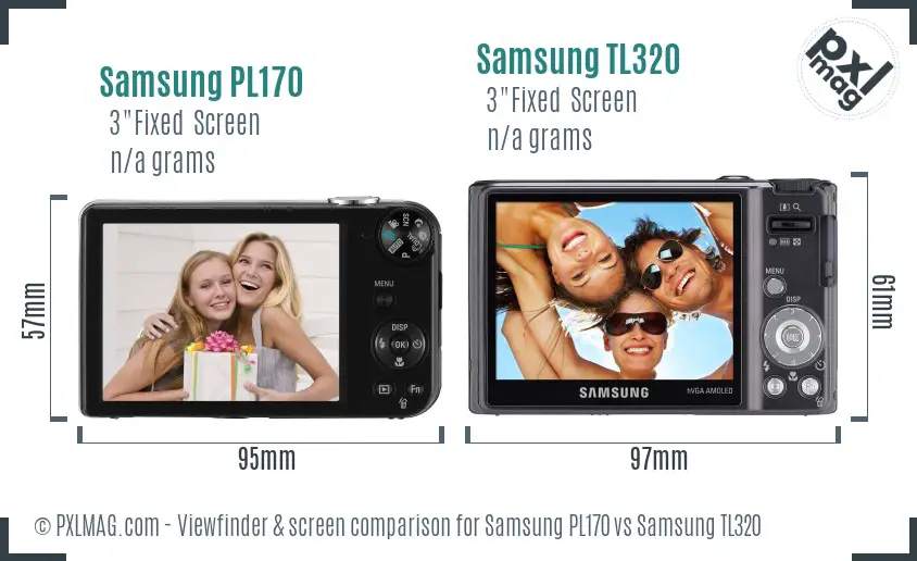 Samsung PL170 vs Samsung TL320 Screen and Viewfinder comparison
