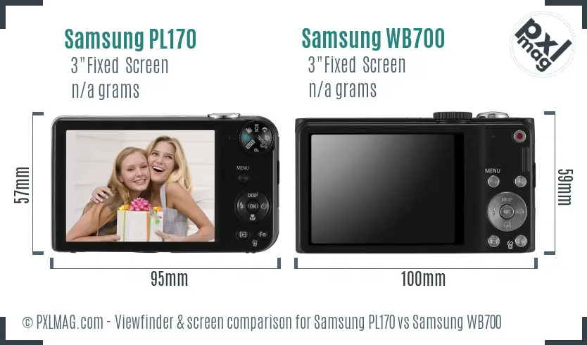 Samsung PL170 vs Samsung WB700 Screen and Viewfinder comparison
