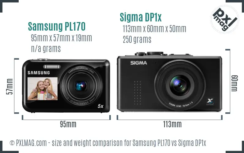 Samsung PL170 vs Sigma DP1x size comparison