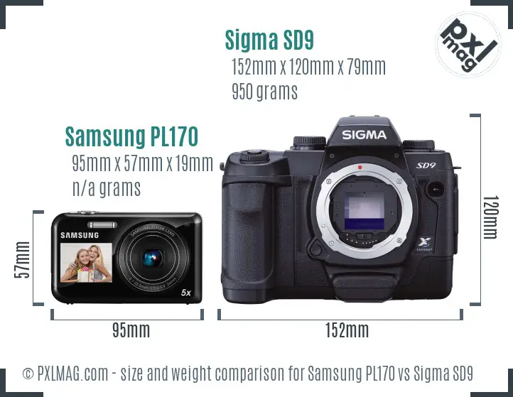Samsung PL170 vs Sigma SD9 size comparison