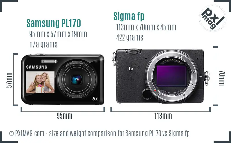 Samsung PL170 vs Sigma fp size comparison Samsung PL170 vs Sigma fp size comparison