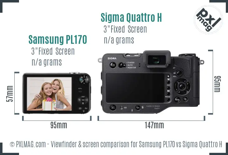 Samsung PL170 vs Sigma Quattro H Screen and Viewfinder comparison
