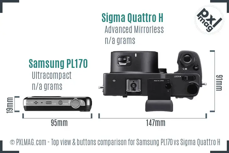 Samsung PL170 vs Sigma Quattro H top view buttons comparison