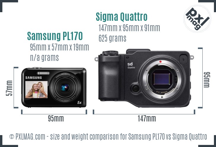 Samsung PL170 vs Sigma Quattro size comparison