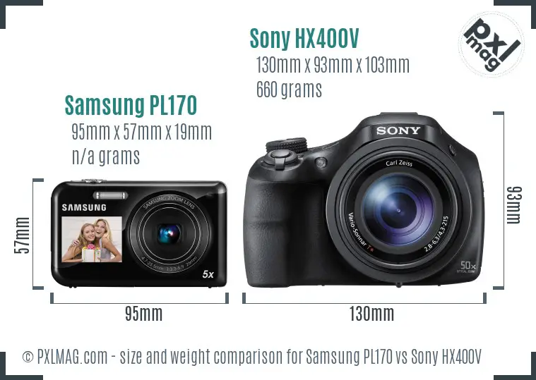 Samsung PL170 vs Sony HX400V size comparison Samsung PL170 vs Sony HX400V size comparison