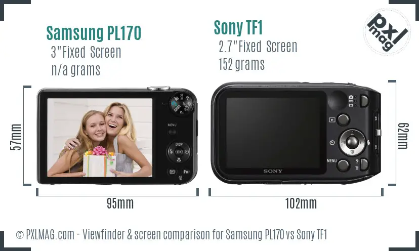 Samsung PL170 vs Sony TF1 Screen and Viewfinder comparison Samsung PL170 vs Sony TF1 Screen and Viewfinder comparison