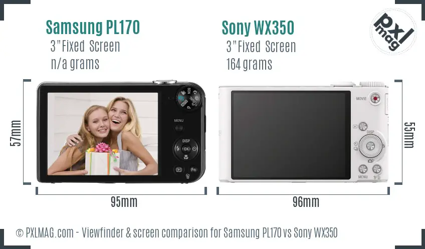 Samsung PL170 vs Sony WX350 Screen and Viewfinder comparison Samsung PL170 vs Sony WX350 Screen and Viewfinder comparison