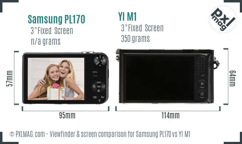 Samsung PL170 vs YI M1 Screen and Viewfinder comparison Samsung PL170 vs YI M1 Screen and Viewfinder comparison