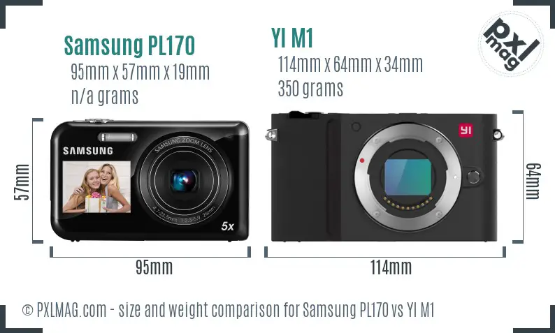 Samsung PL170 vs YI M1 size comparison Samsung PL170 vs YI M1 size comparison