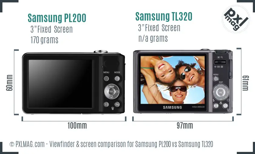 Samsung PL200 vs Samsung TL320 Screen and Viewfinder comparison