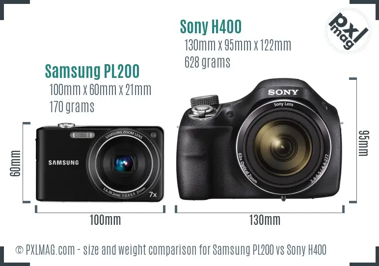 Samsung PL200 vs Sony H400 size comparison Samsung PL200 vs Sony H400 size comparison