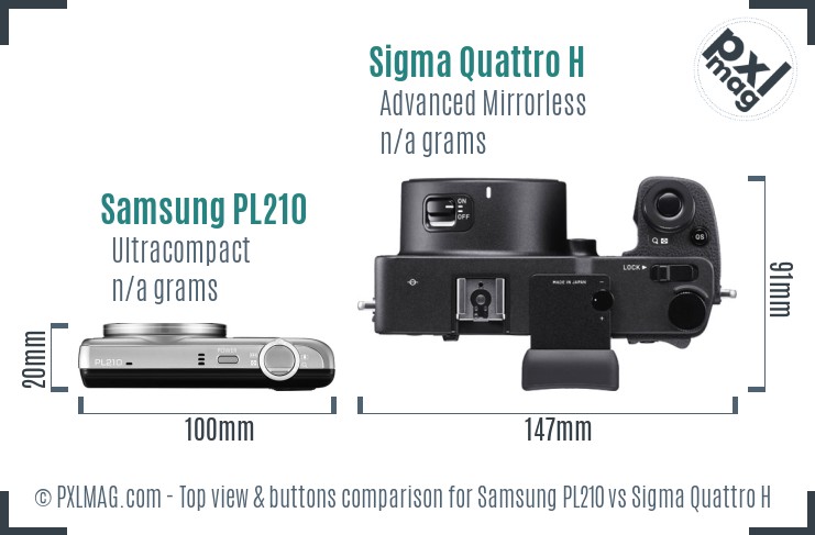 Samsung PL210 vs Sigma Quattro H top view buttons comparison