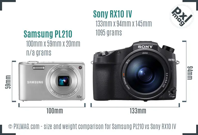Samsung PL210 vs Sony RX10 IV size comparison Samsung PL210 vs Sony RX10 IV size comparison