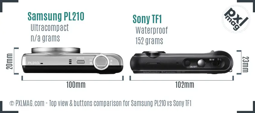 Samsung PL210 vs Sony TF1 top view buttons comparison