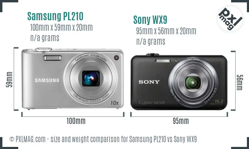 Samsung PL210 vs Sony WX9 size comparison Samsung PL210 vs Sony WX9 size comparison