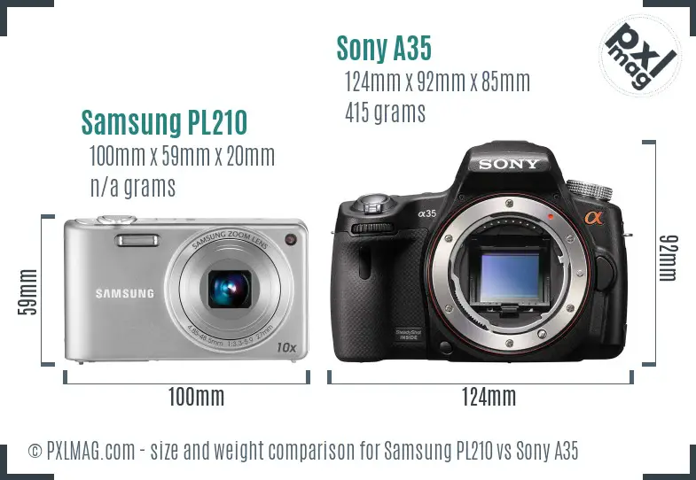 Samsung PL210 vs Sony A35 size comparison Samsung PL210 vs Sony A35 size comparison