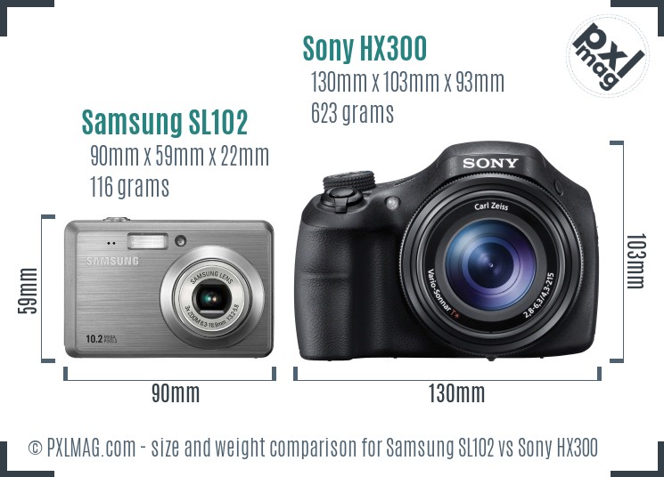 Samsung SL102 vs Sony HX300 size comparison Samsung SL102 vs Sony HX300 size comparison